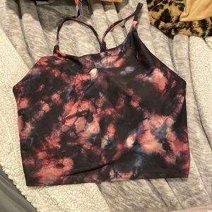 black and pink activewear top